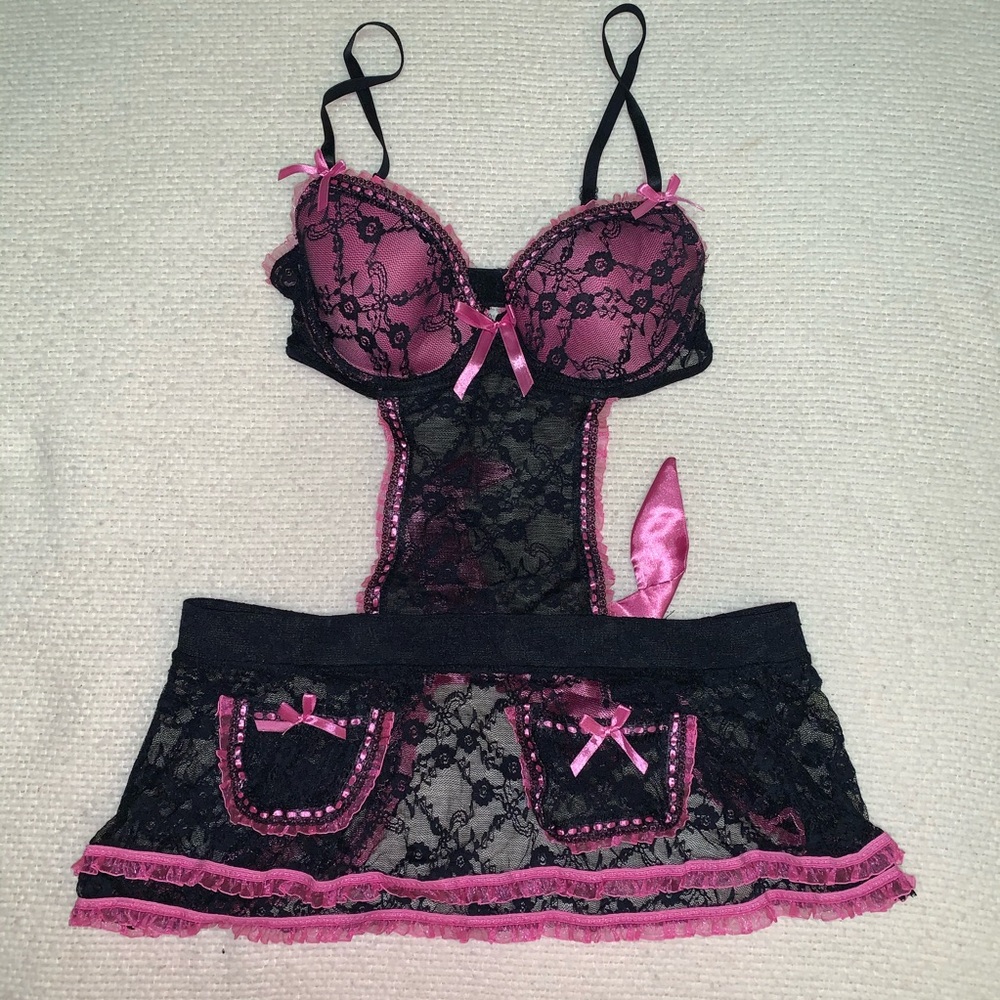 Nature Intimates Black Lace Lingerie Bra Size 34B